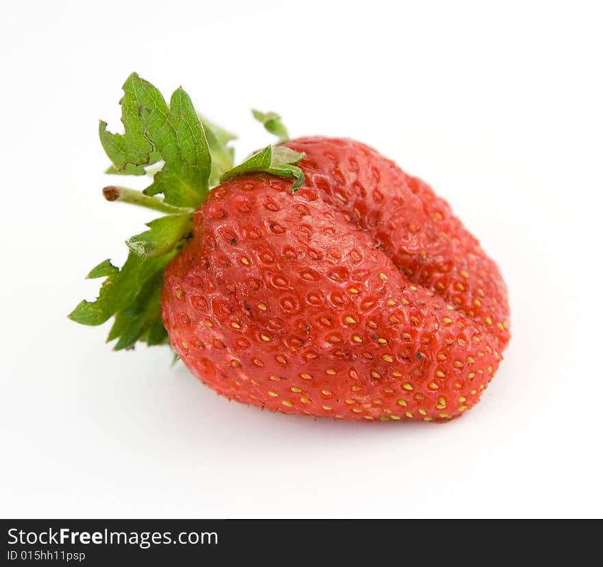 Red strawberry isolated on white