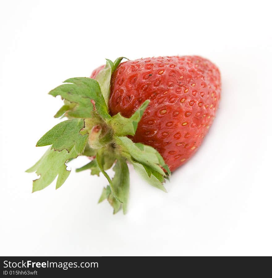 Red strawberry isolated on white