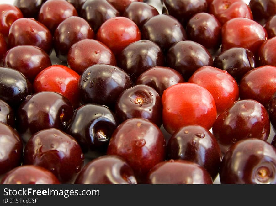 Closeup of red cherry background. Closeup of red cherry background