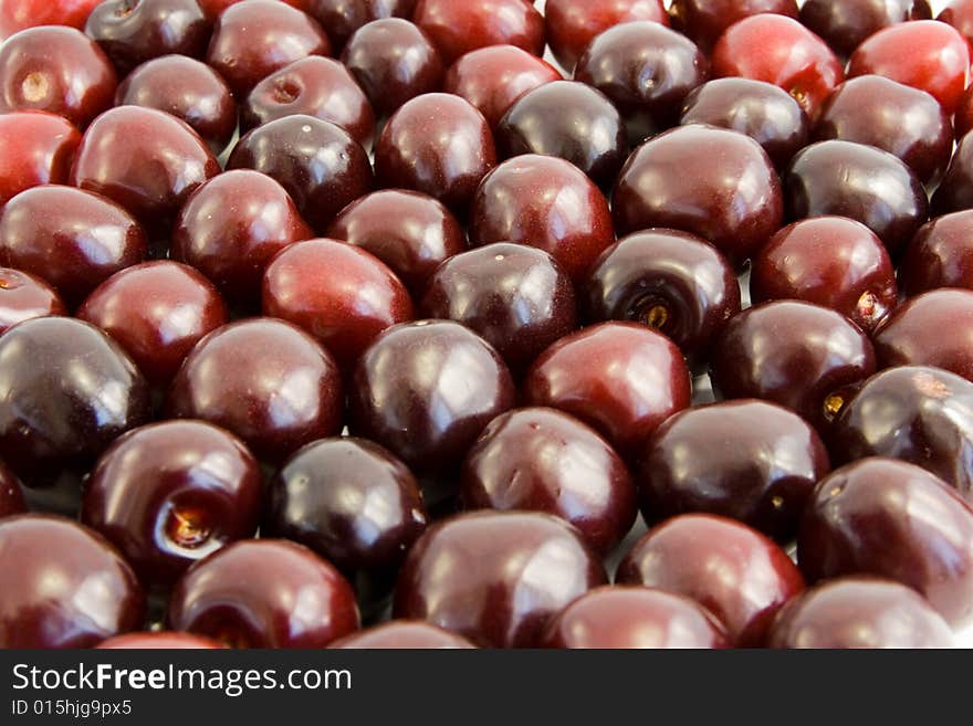 Closeup of red cherry background. Closeup of red cherry background