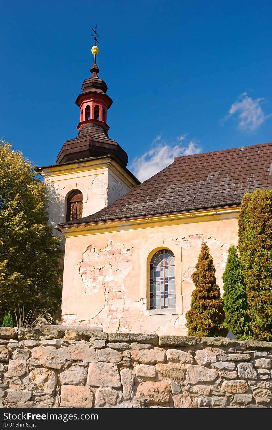 Old Countryside Church Under Bezdez Castle