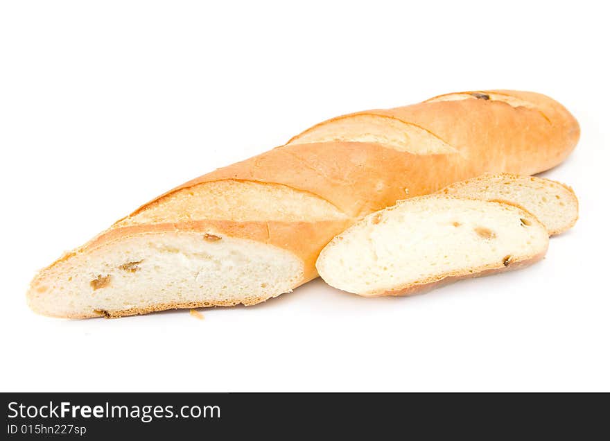 Some bread isolated on white