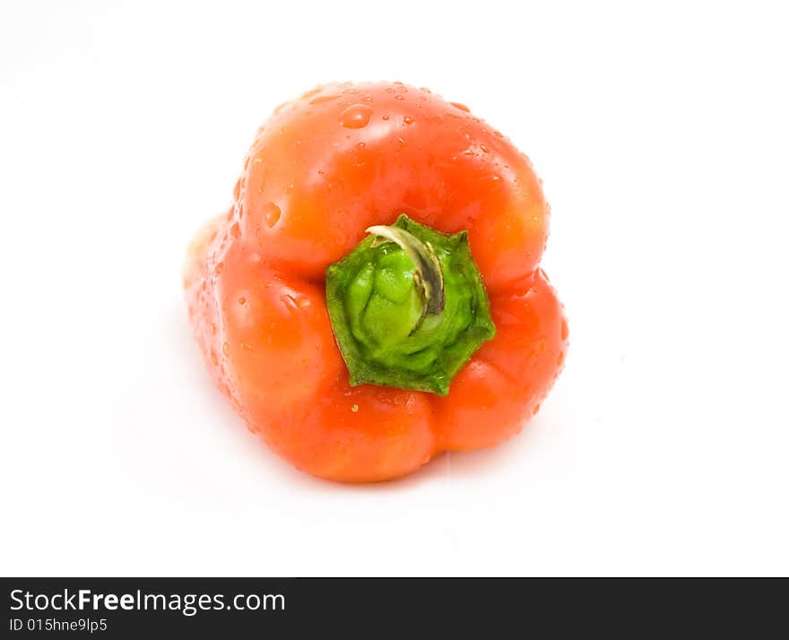 One pepper isolated on white