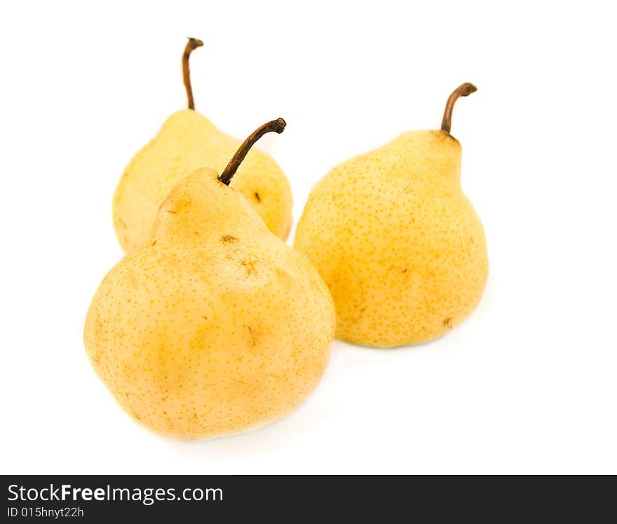 Three pears isolated on white. Three pears isolated on white