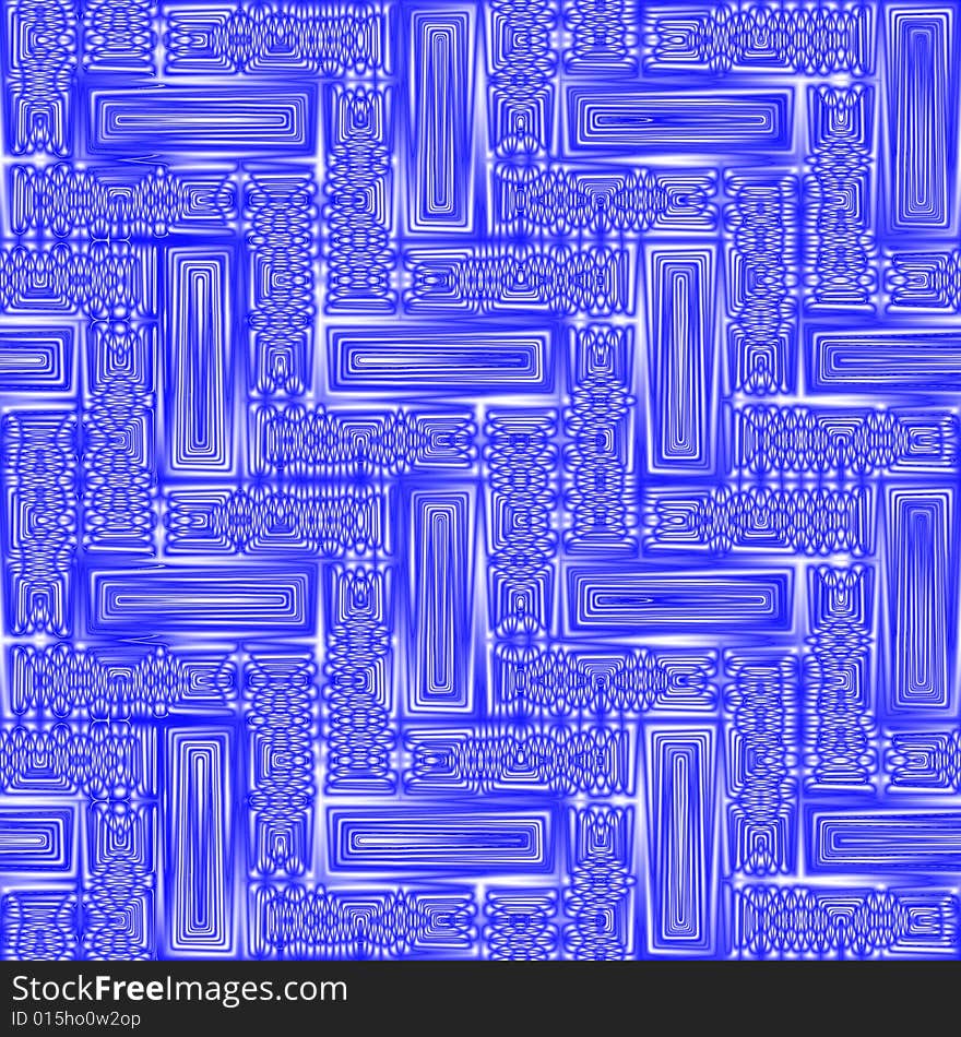 Blue fractal blocks abstract seamless background.