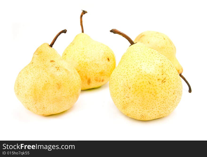 Several pears isolated on white. Several pears isolated on white