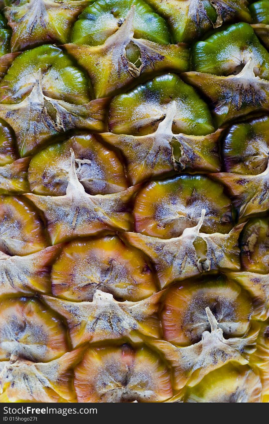 A closeup shot of pineapple skin. A closeup shot of pineapple skin