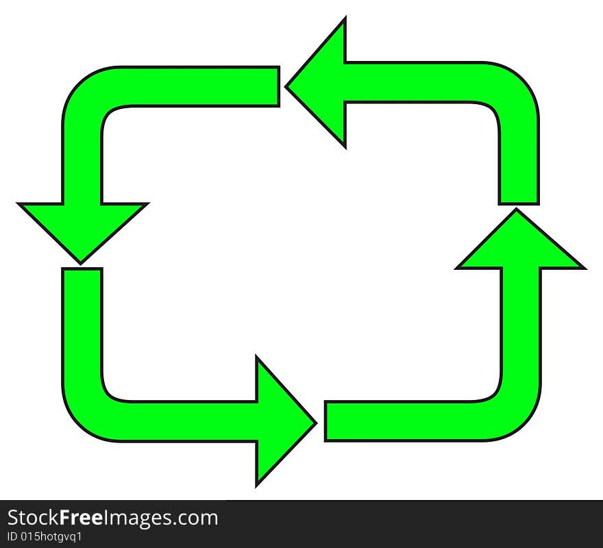 A green recycle symbol showing to protect in a white background