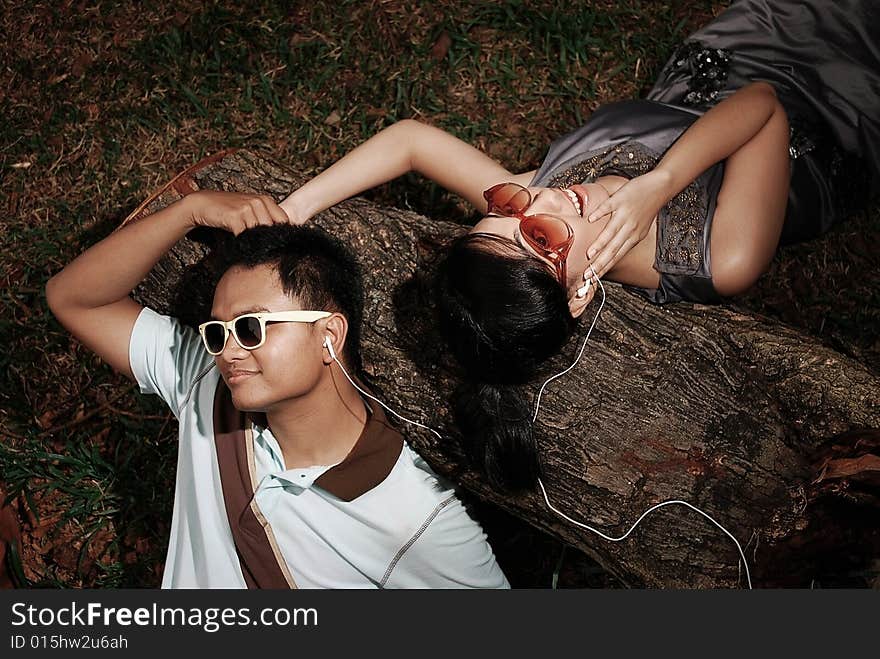 Happy Young Asian Couple