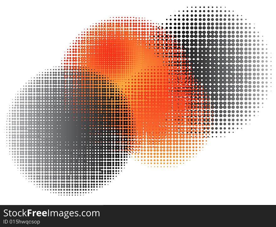 Illustration of halftone background, orange, gray