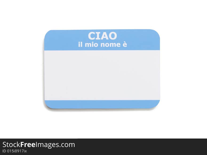 Italian Hello Name Tag