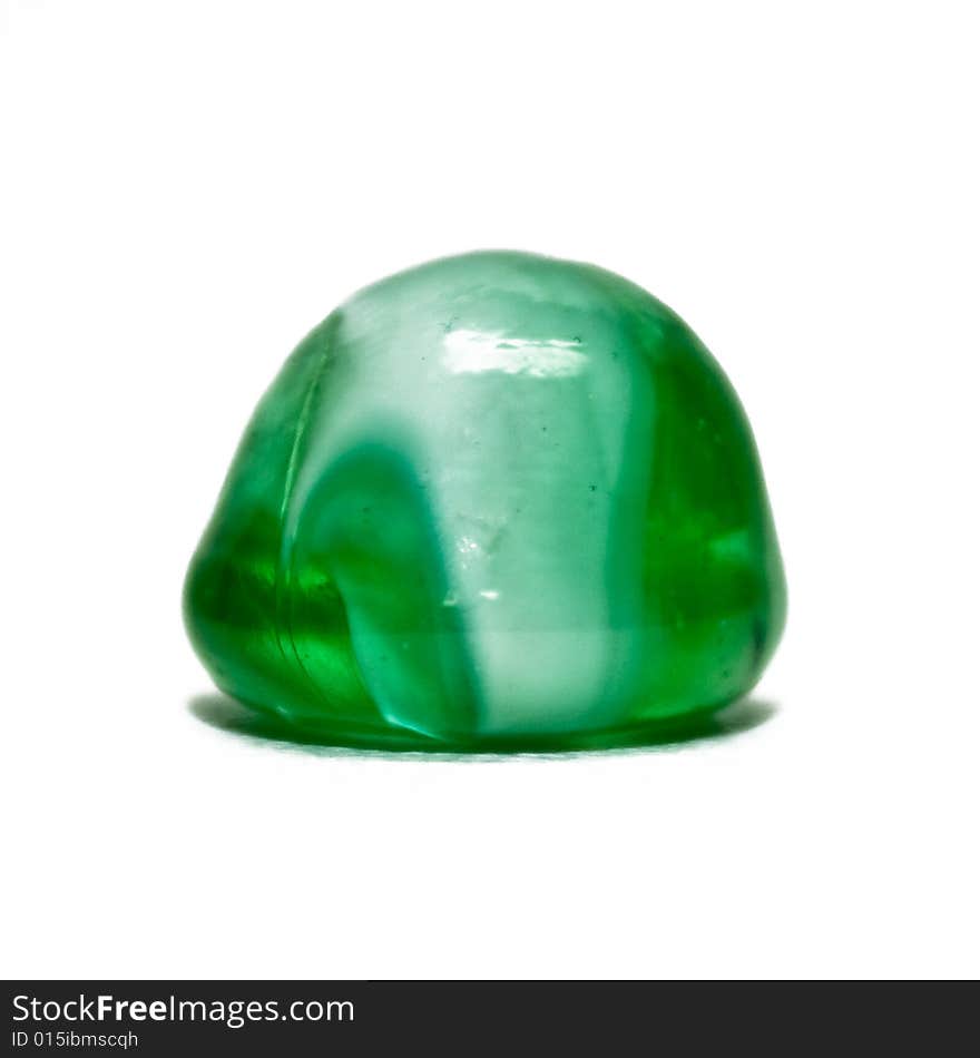 Green gumdrop shaped glass decorative stone. Green gumdrop shaped glass decorative stone.