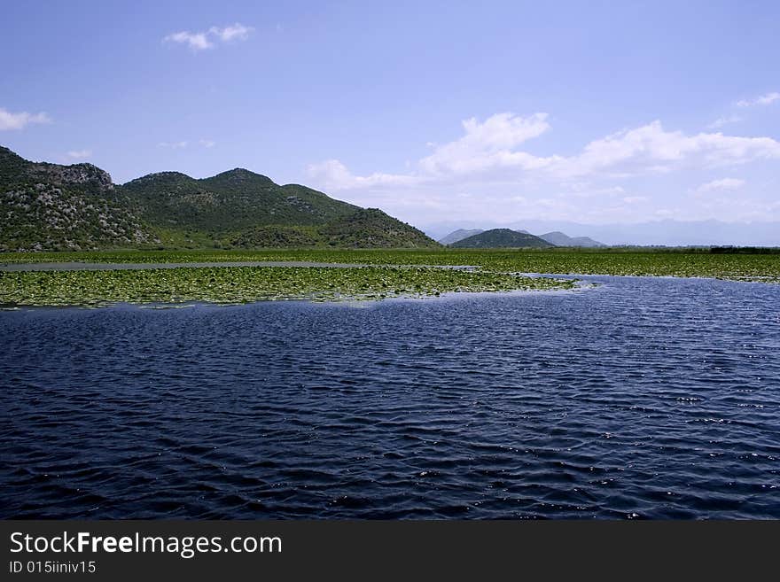 Idyllic panoramic picture of european lake