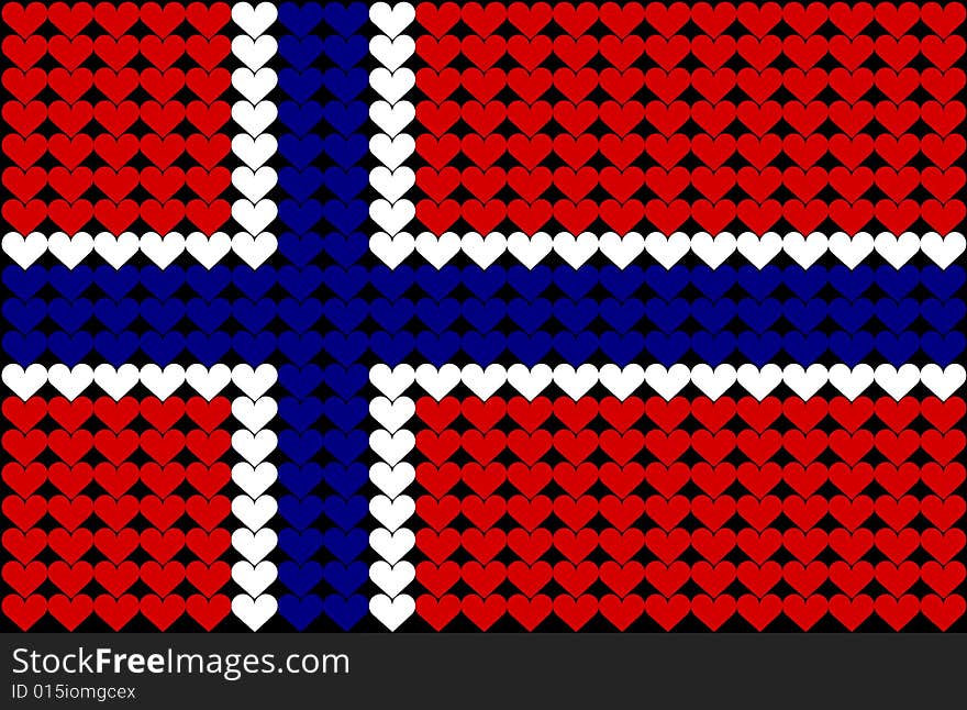 An illustration of Norwegian flag. An illustration of Norwegian flag