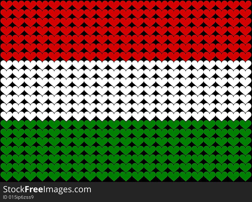 An illustration of Hungarian flag. An illustration of Hungarian flag