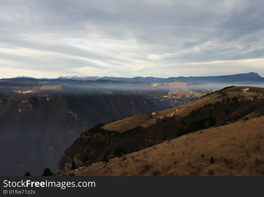 The landscape mountain in Italy, Monte Grappa.