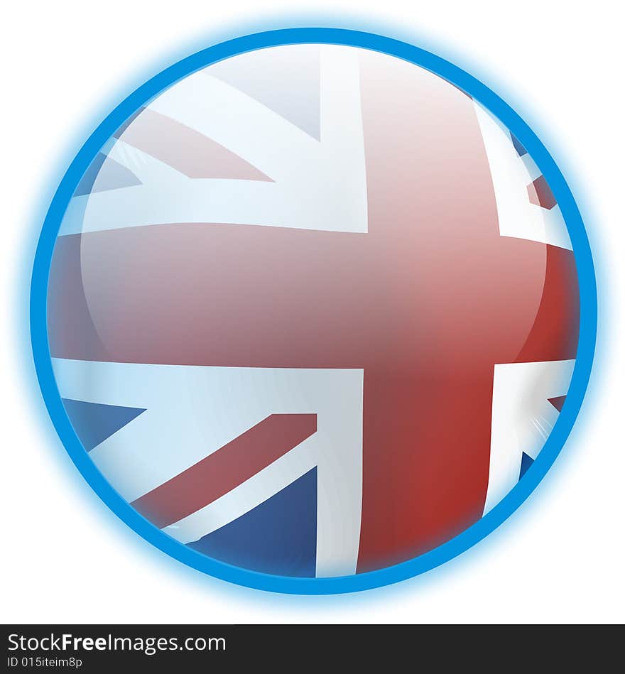 Blue web button with flag of Great Britain inside. Ready for design. VECTOR file is in attachment. All layers can be modified. Blue web button with flag of Great Britain inside. Ready for design. VECTOR file is in attachment. All layers can be modified