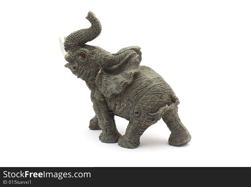 Wooden figurine of elephant on white background. Wooden figurine of elephant on white background.