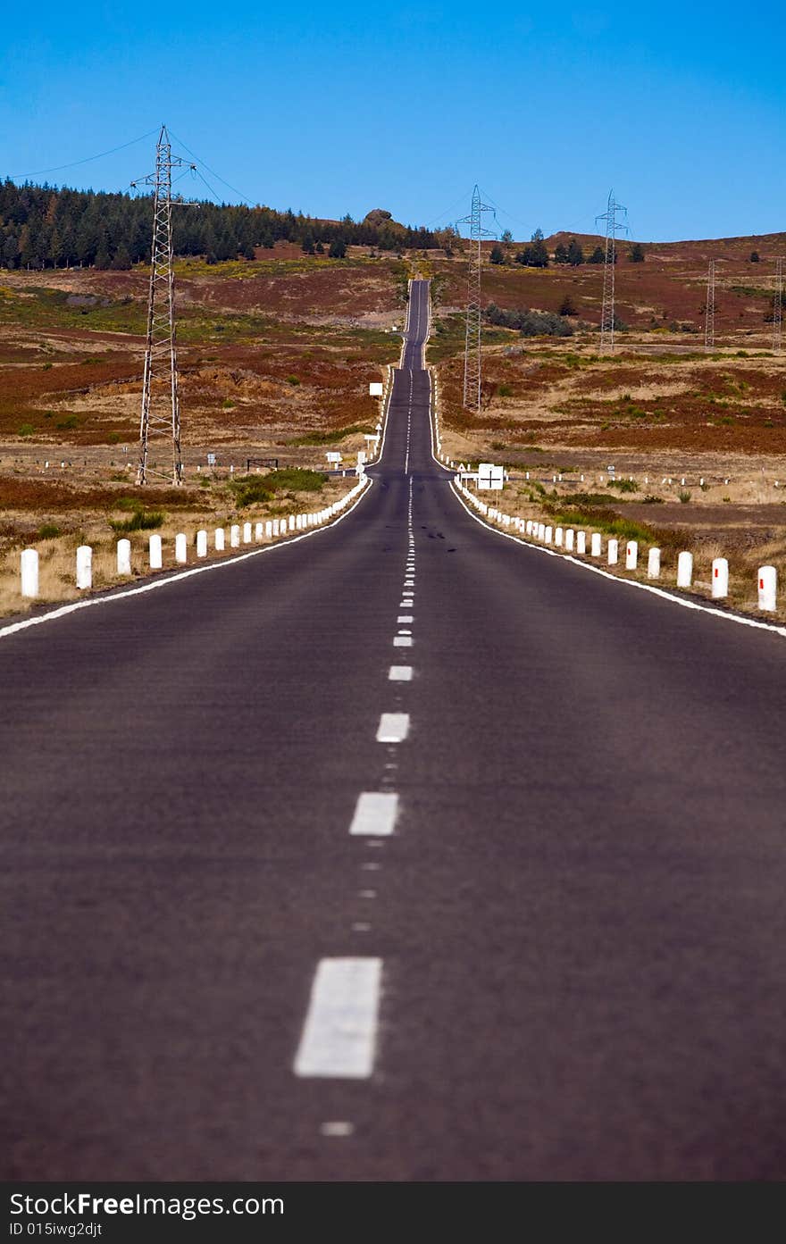 Country road going up a hill