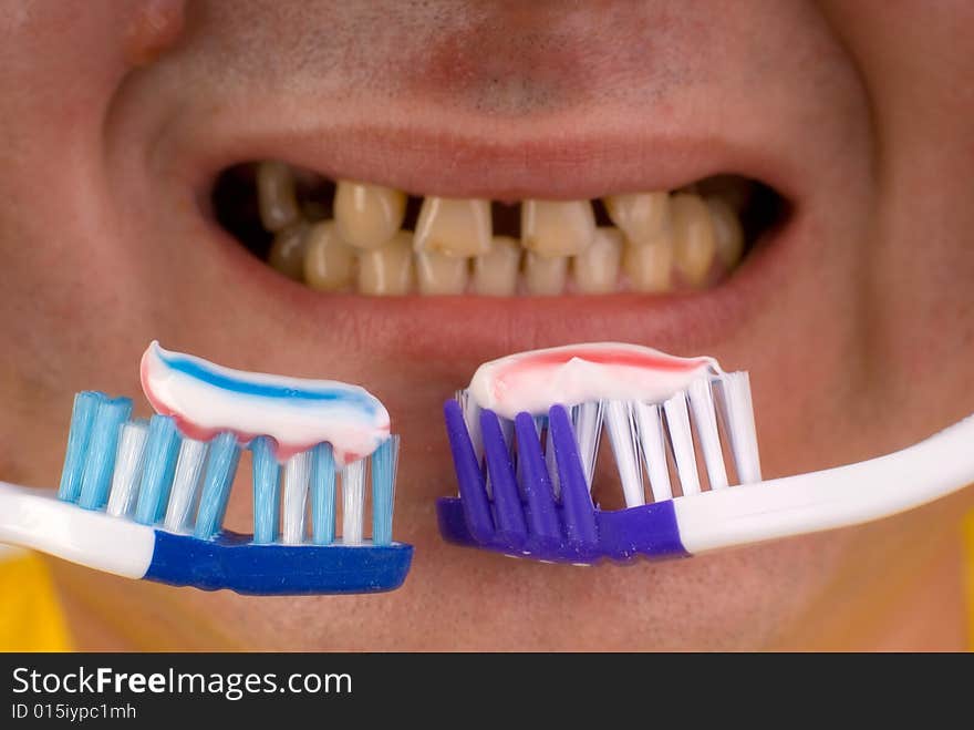 Dental care concept: brush your teeth. Dental care concept: brush your teeth