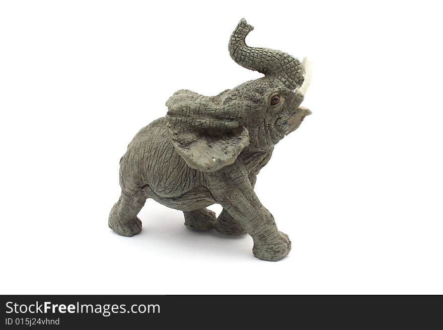 Wooden figurine of elephant on white background. Wooden figurine of elephant on white background.