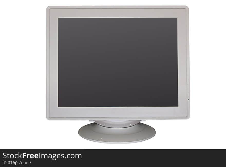 Big gray CRT monitor with empty screen