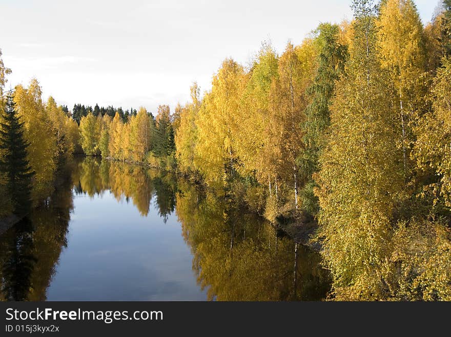 River in the autumn in Boden