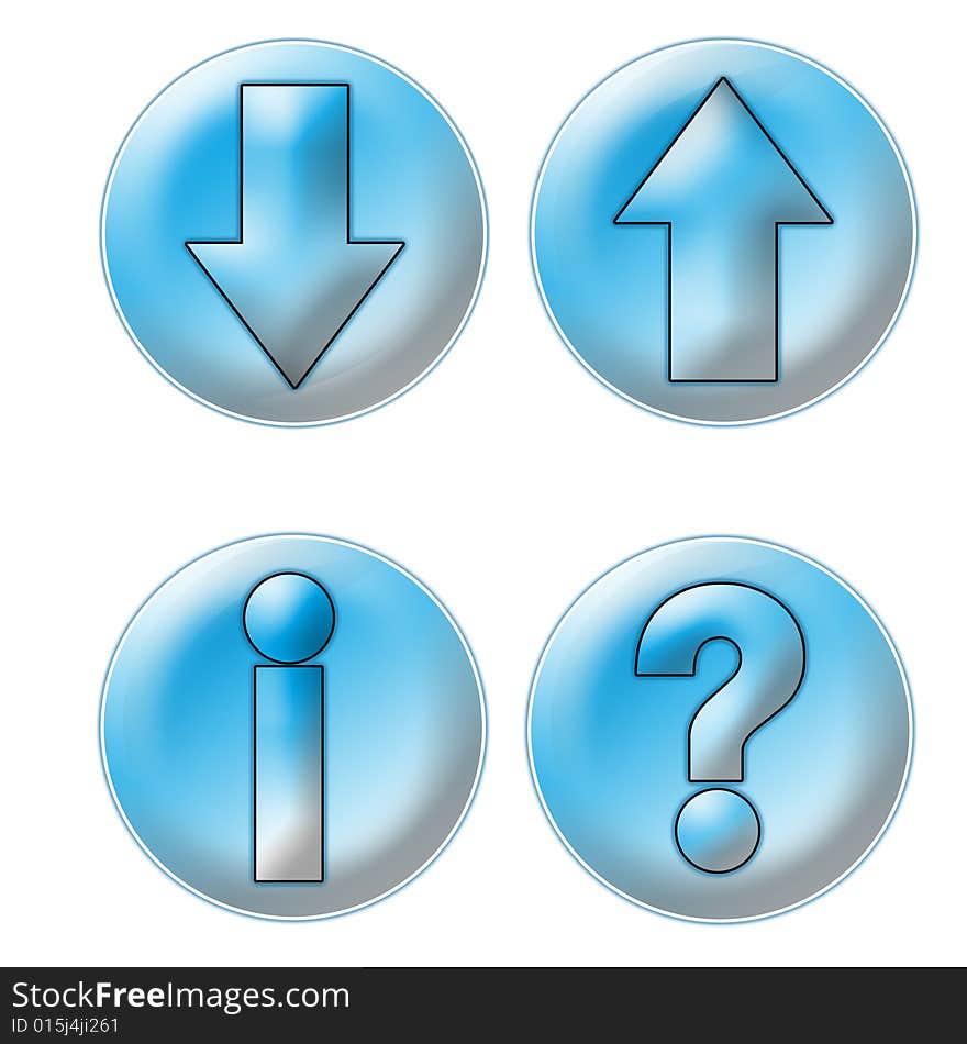 Computer generated aqua web buttons..with clipping path