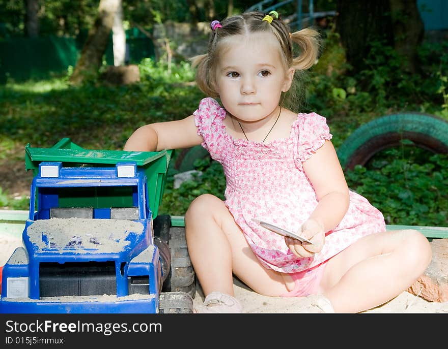 Portrait of playing little girl