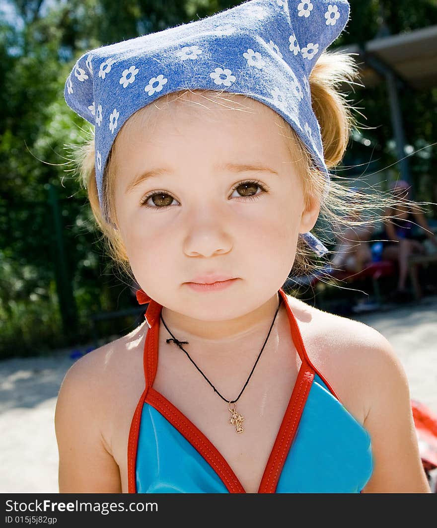 Portrait of little girl outdoor