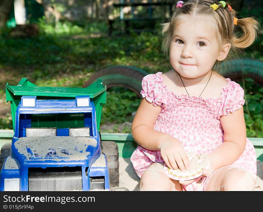 Portrait of playing little girl