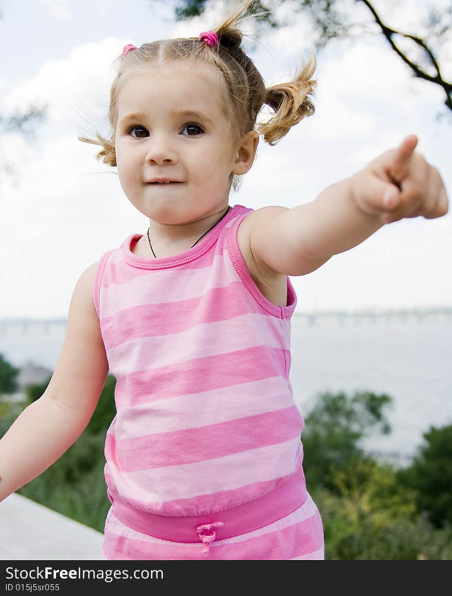 Portrait of little girl outdoor