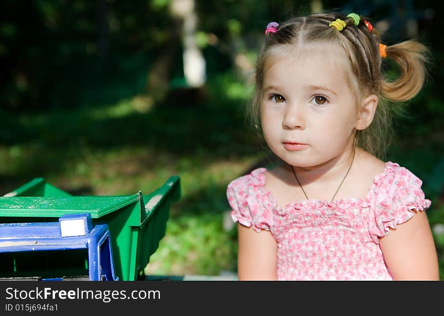 Portrait of playing little girl