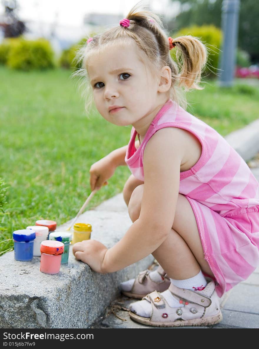 Portrait of cute little girl