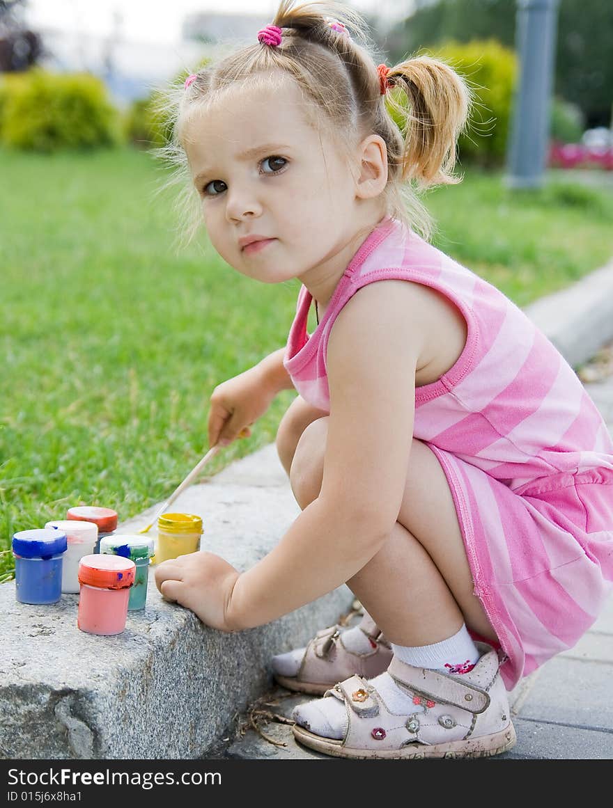 Portrait of cute little girl