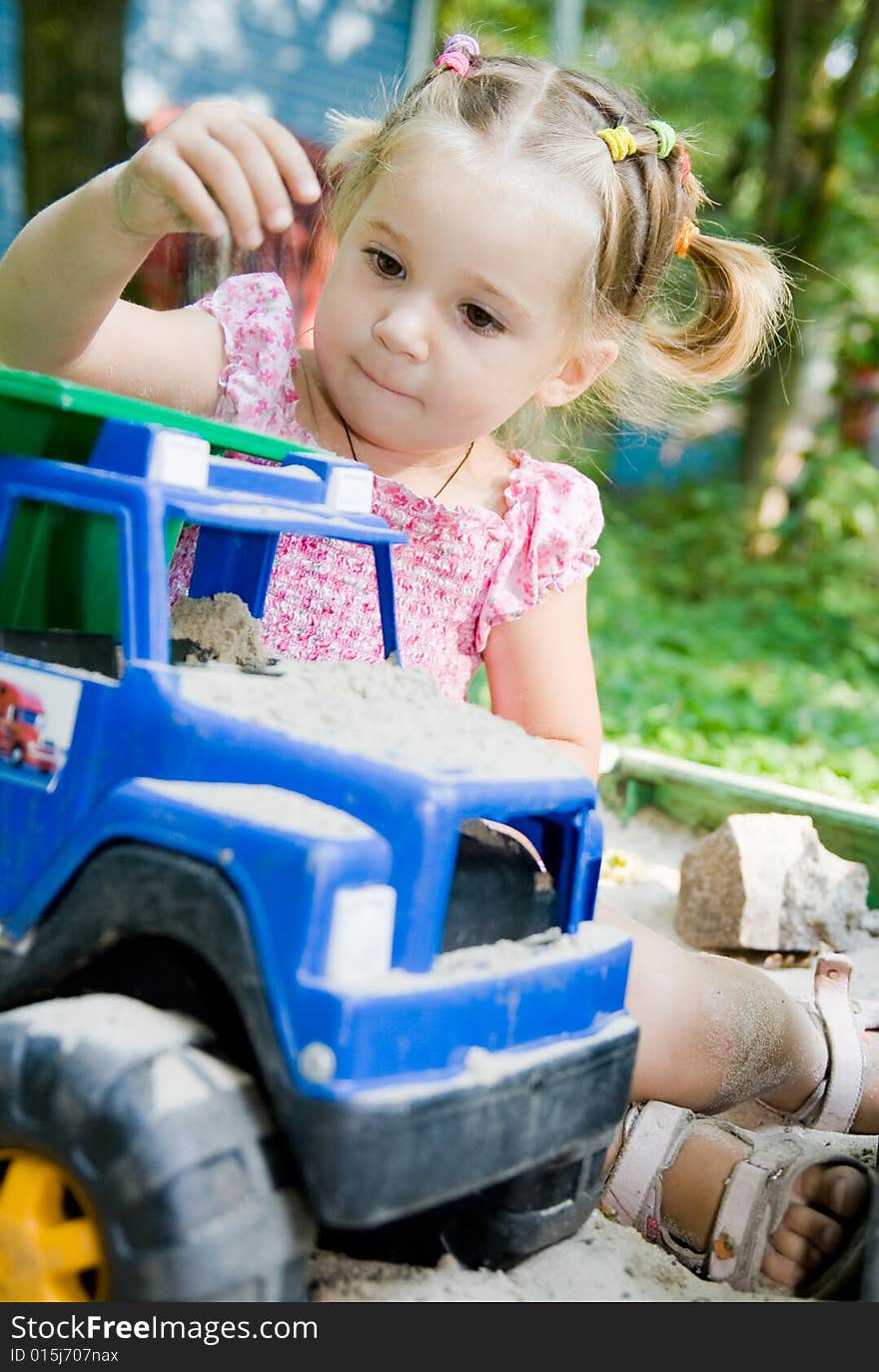 Portrait of playing little girl