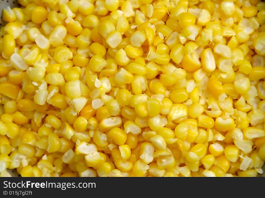 Closeup steam corn on dish ready to eat