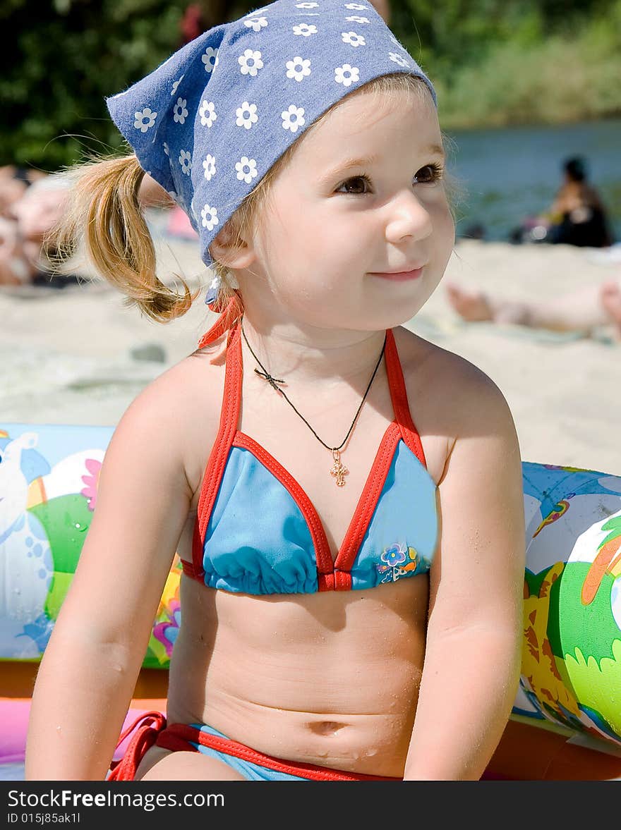 Little girl on the beach