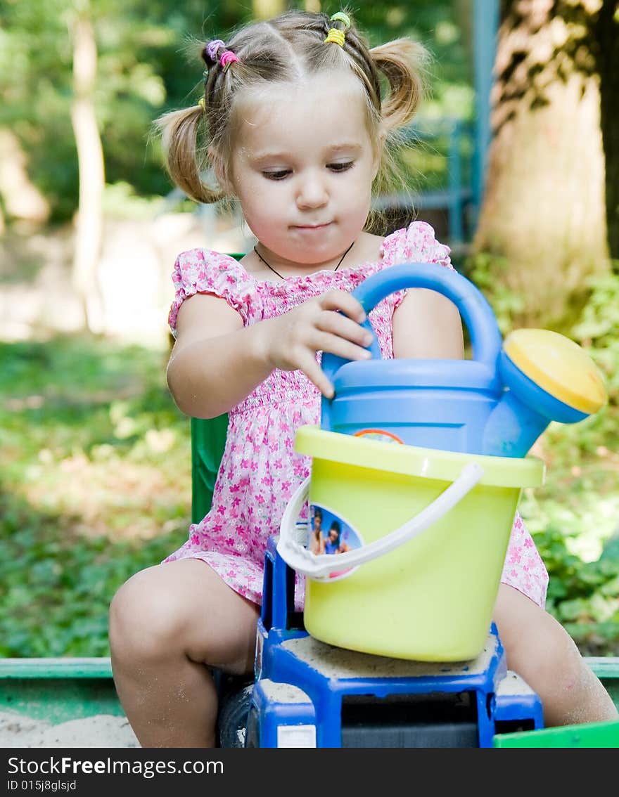 Portrait of little girl outdoor