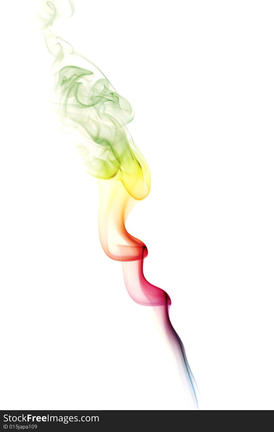 Colorful Rainbow Smoke isolated on white