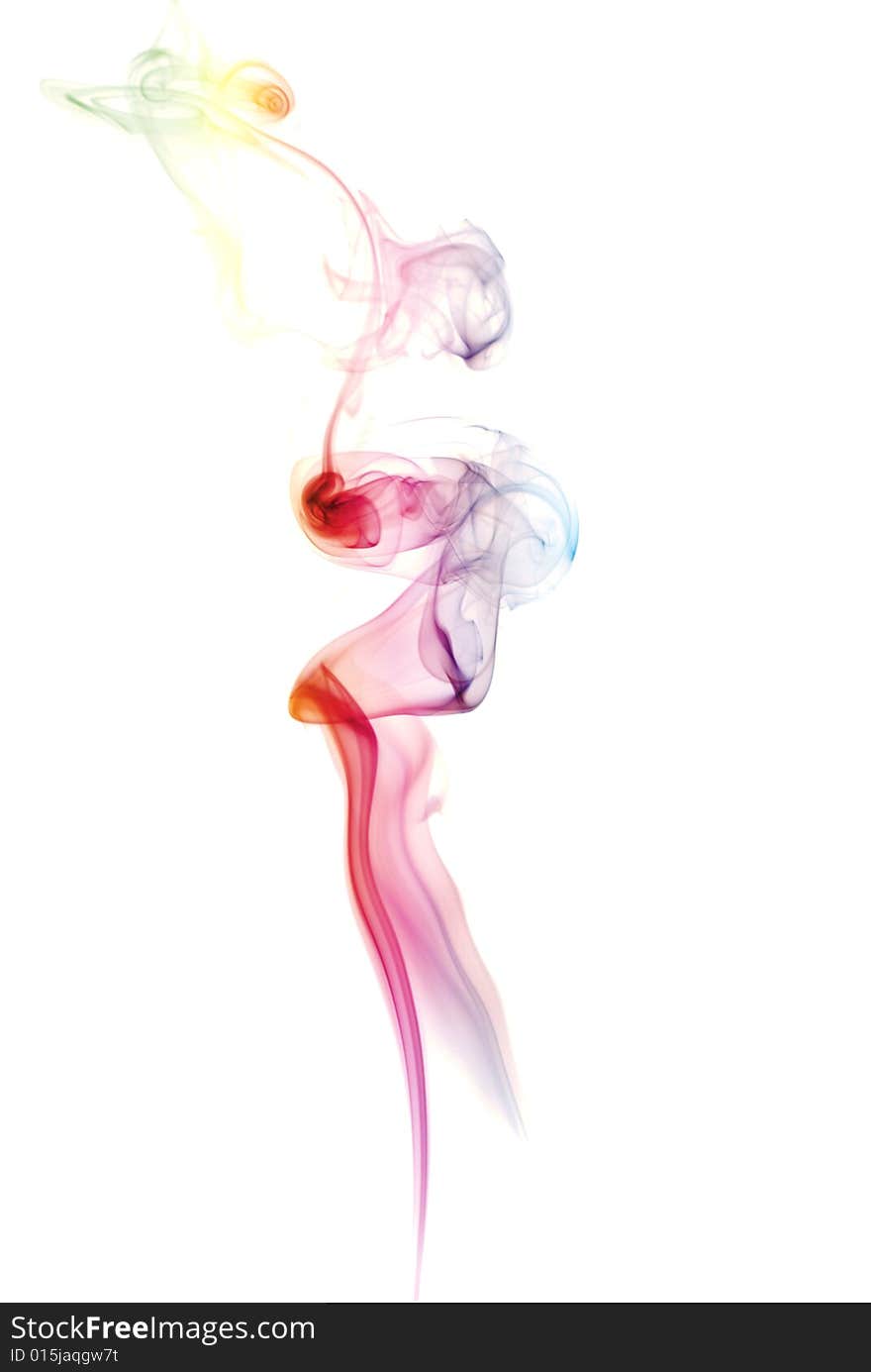 Colorful Rainbow Smoke isolated on white