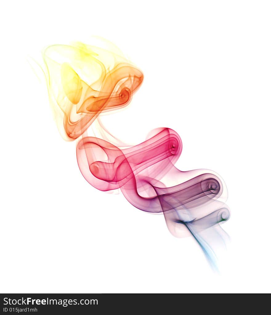 Colorful Rainbow Smoke isolated on white