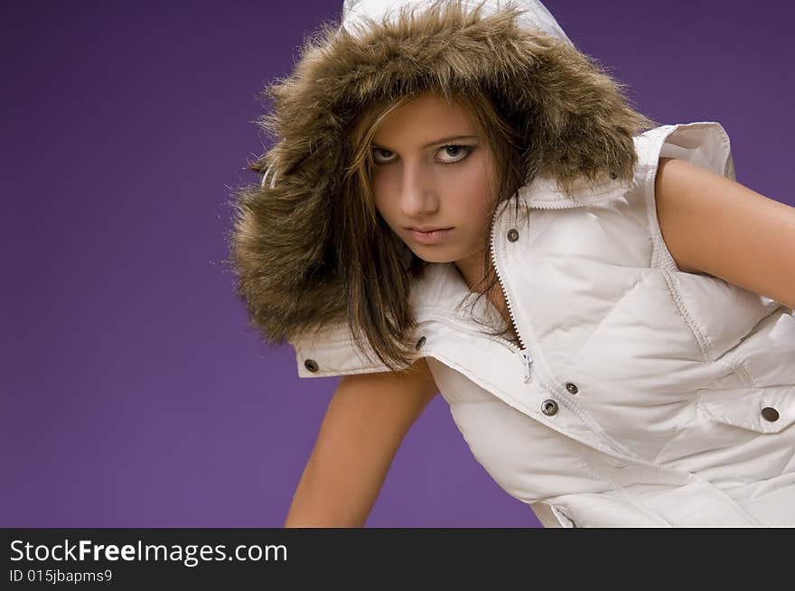 Young female teenager - Winter time studio shot