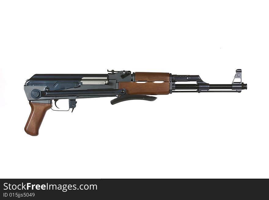 AK47 Rifle unloaded on a white background