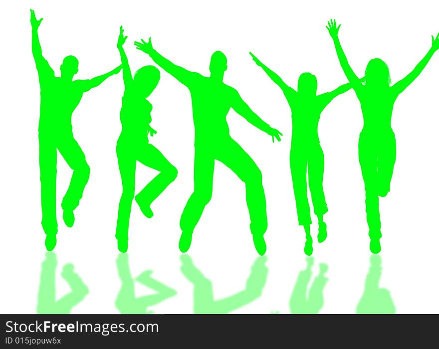 People group jumping for happiness and joy. People group jumping for happiness and joy