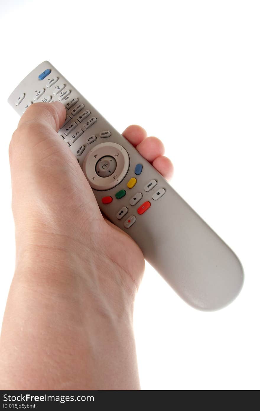 Infrared remote control in hand