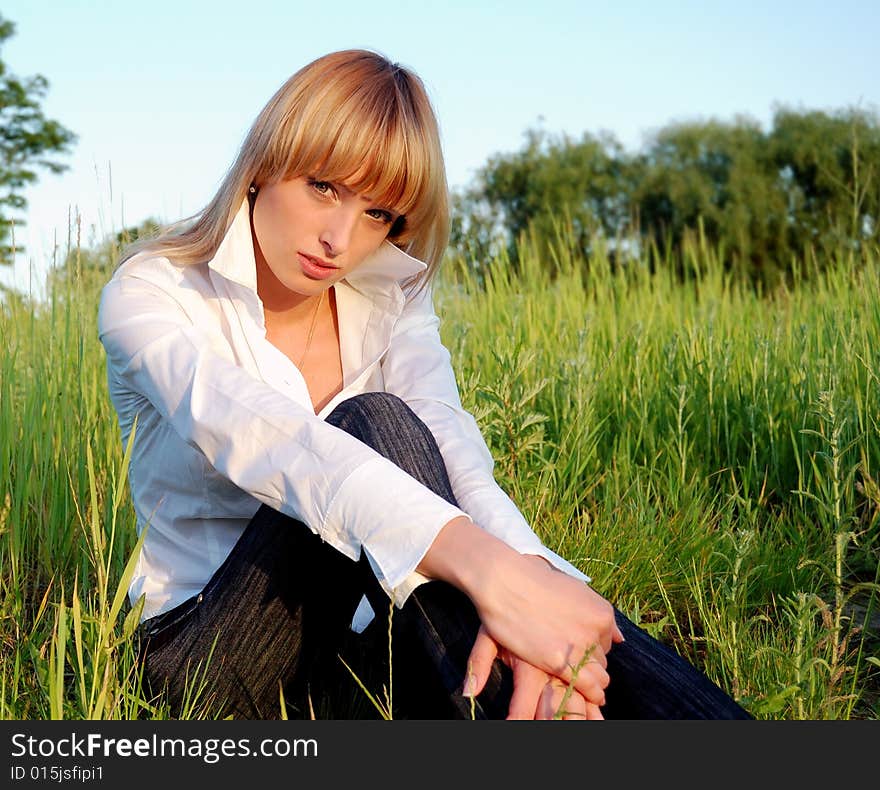 The portrait of beautiful young woman