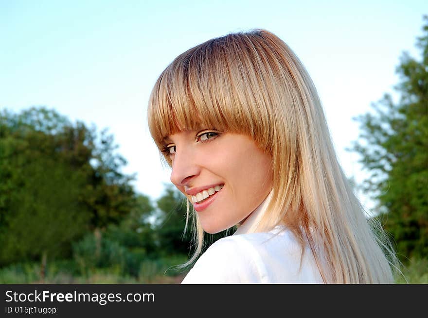 The portrait of beautiful young woman