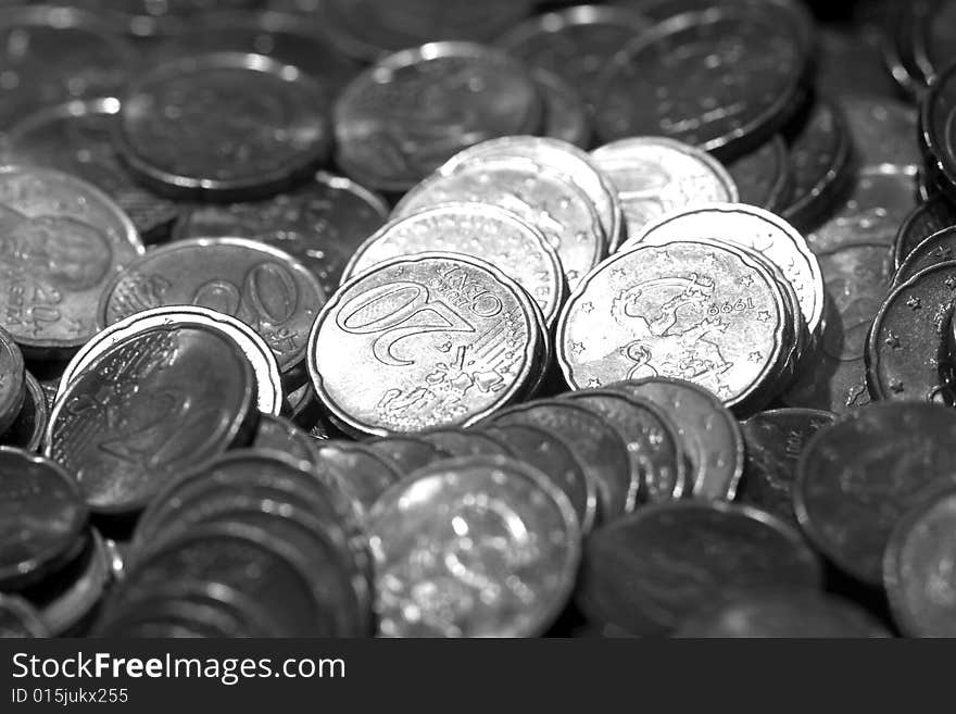 Black And White Euro Coins