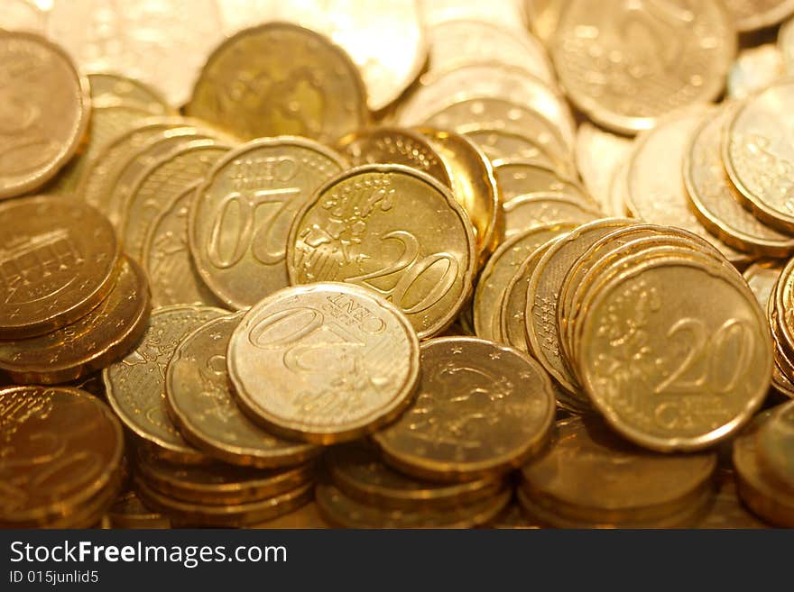 Euro coins texture